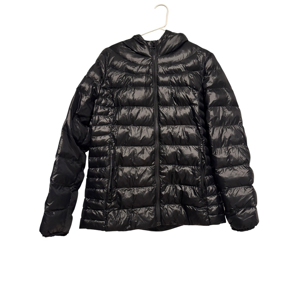 32 Degrees Heat Women's Black Hooded Puffer Jacket Light Quilted Coat Size M
